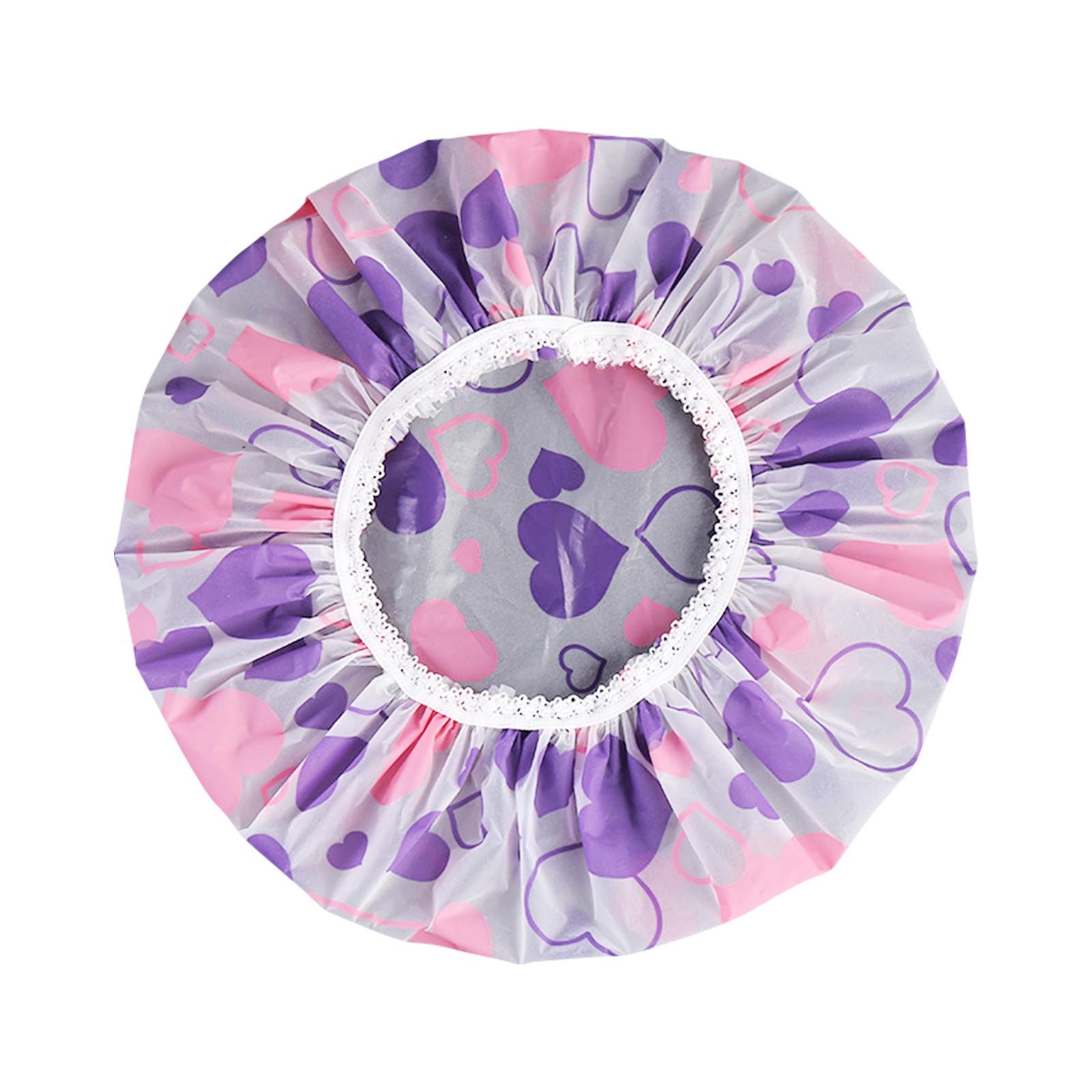 

5 шт. Водонепроницаемая шапочка для душа женская бытовая для купания против жирности волос шапочка для душа шапочка для сухих волос One Size фиолетовый