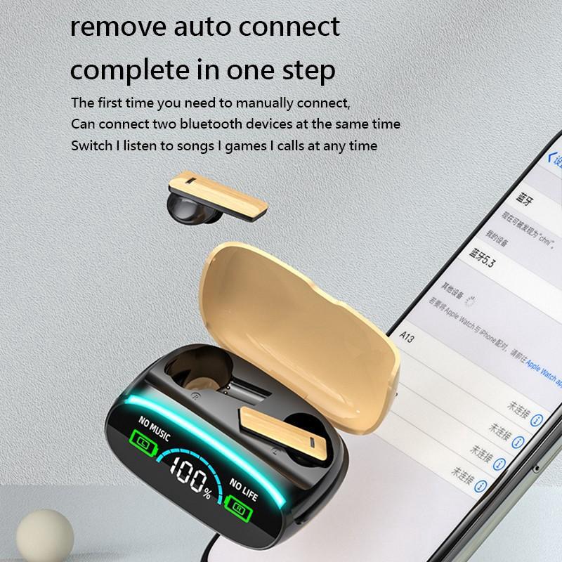 Wireless Long Battery Life Earbuds Simulated Log Bluetooth 5.3 Headset Touch Control Support Emergency Phone Charging