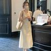 Korea Dongdaemun 2025 Sommer Ärmelloses Lockeres Midi-Kleid für Damen