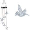 Outdoor Hummingbird Wind Chimes Decorative Hanging Light Owl Faily Light String Solar Charging Waterproof Garden Landscape Light