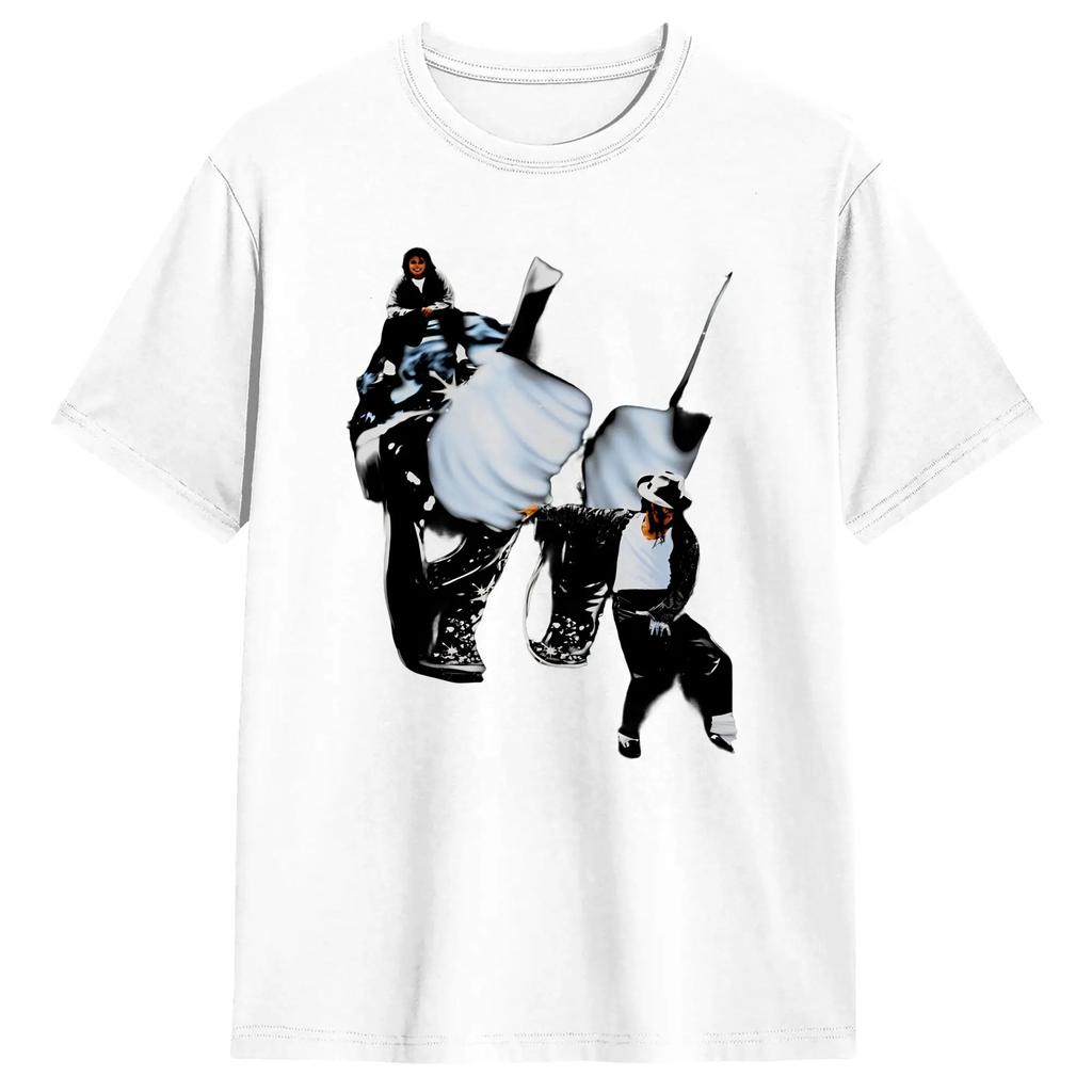 Michael Jackson King Of Pop Moonwalk Men's T Shirt  Funny Tees Short Sleeve Crewneck T-Shirts 100% Cotton Printing Tops