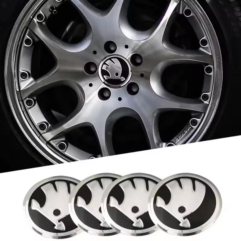 ABCDGD1 60/65mm Car Wheel Rims Center Caps Sticker Skoda Octavia A5 A7 Fabia 1 Superb Kamiq Rapid Yeti Citigo S Kodiak Accessories