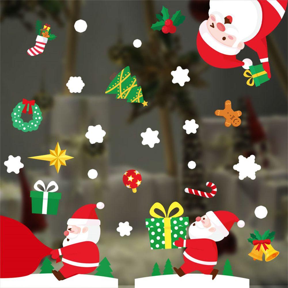 Ornament Home Christmas Party Window Stickers Window Decoration Santa Claus Christmas Stickers