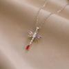 European & American Style Colored Zircon Bird & Butterfly Pendant Clavicle Necklace for Women