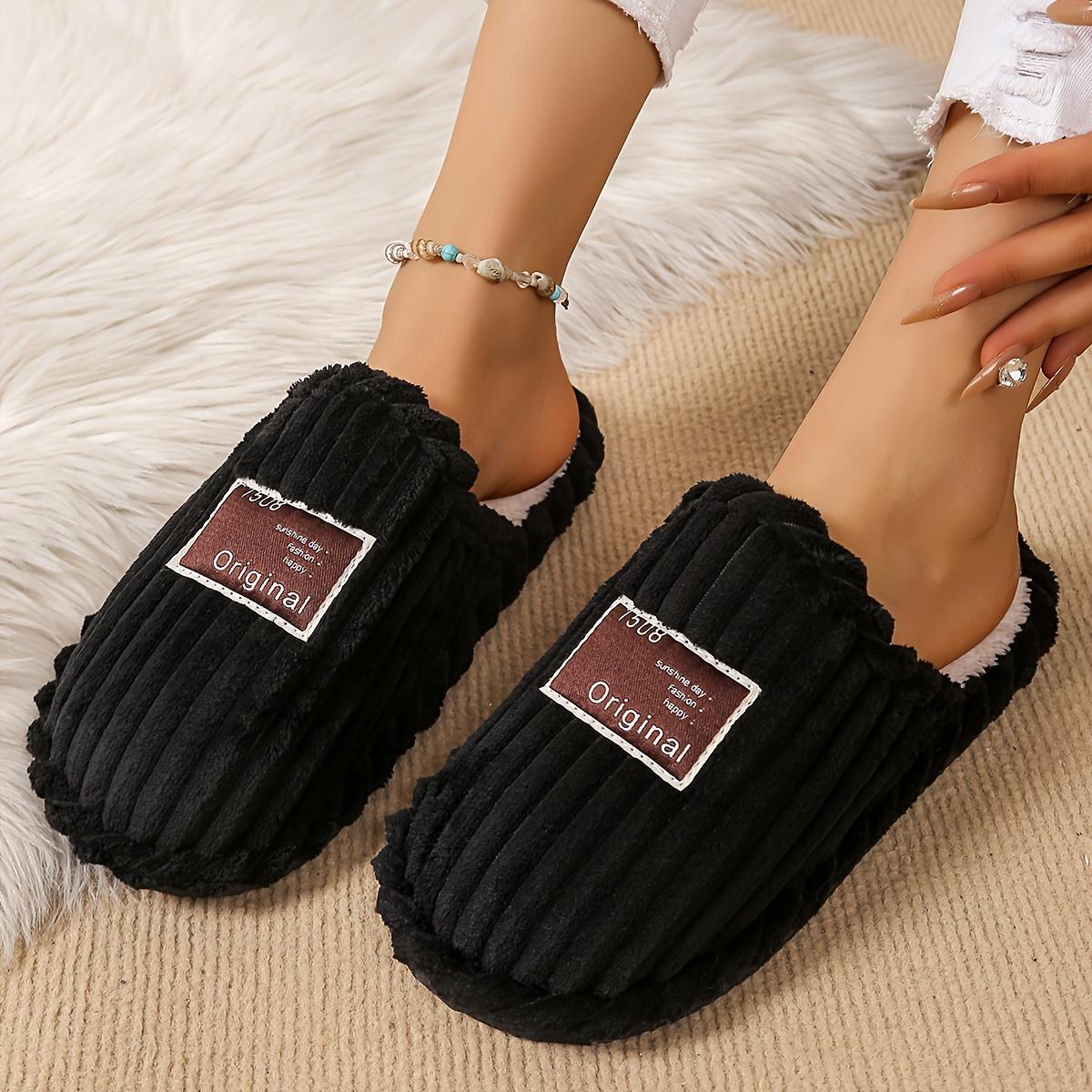 Hausschuhe für Damen und Herren, Herbst und Winter, Indoor Anti-Rutsch Bodenwischer, Weiche Haptik, Bequem wie auf Wolken 36-37 schwarz