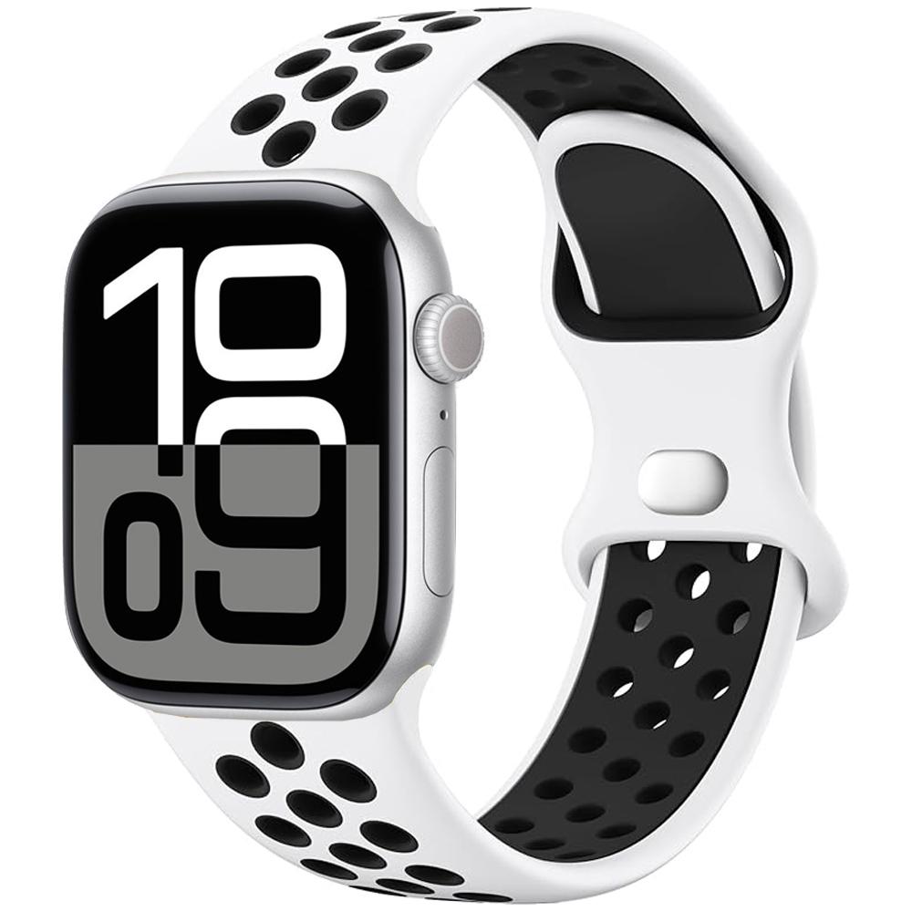 Silicone Strap For Apple Watch 11 10 9 8 7 46mm 45mm 42mm 41mm Ultra 3/2 49mm Breathable Bracelet Wristband iWatch 6 5 4 SE 44mm