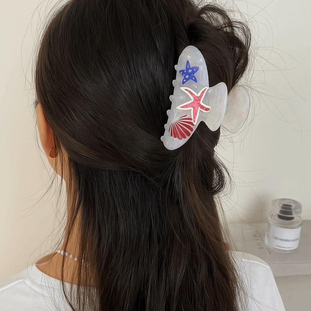 Korean Style Ocean Animal Hair Clip Sweet Geometry Shark Clip Fashion Shell Hair Claw  Girls