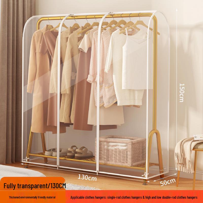 Floor-Standing Transparent Dustproof Coat Rack Cover - Waterproof & Fully Enclosed