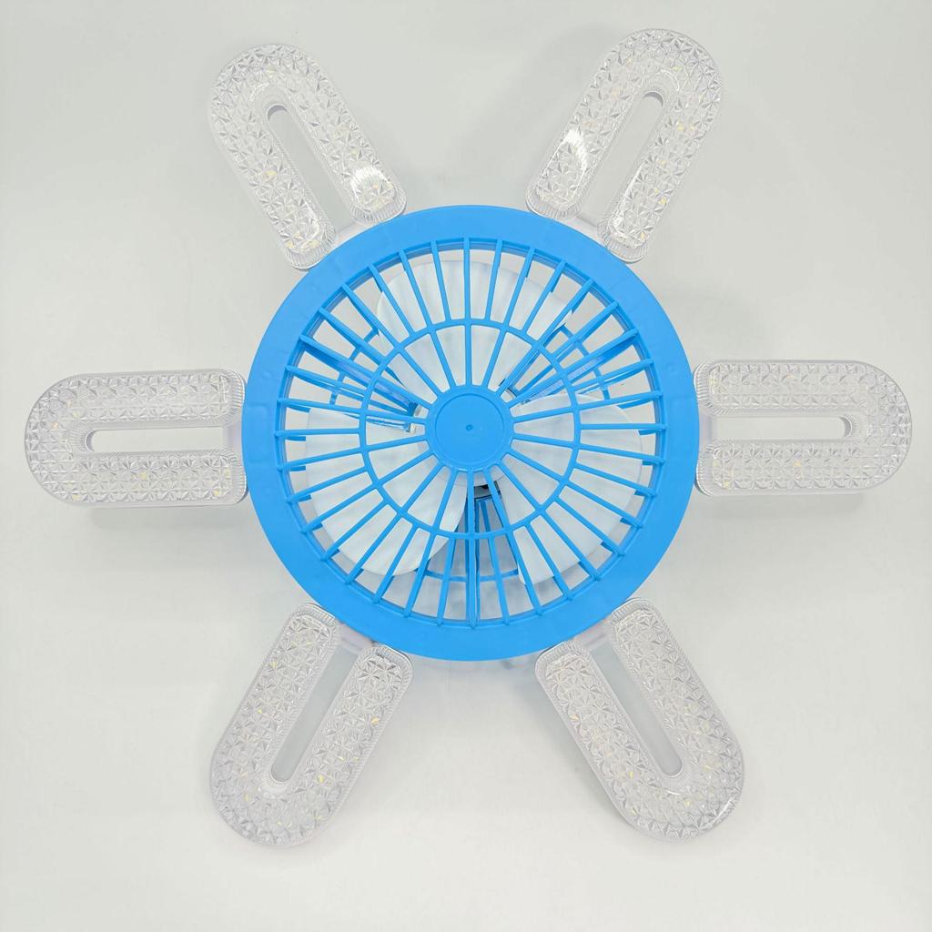 Crystal Style Dimmable LED Fan Light with Remote Control, E27 Screw Base for Home, Bedroom, and Dormitory.