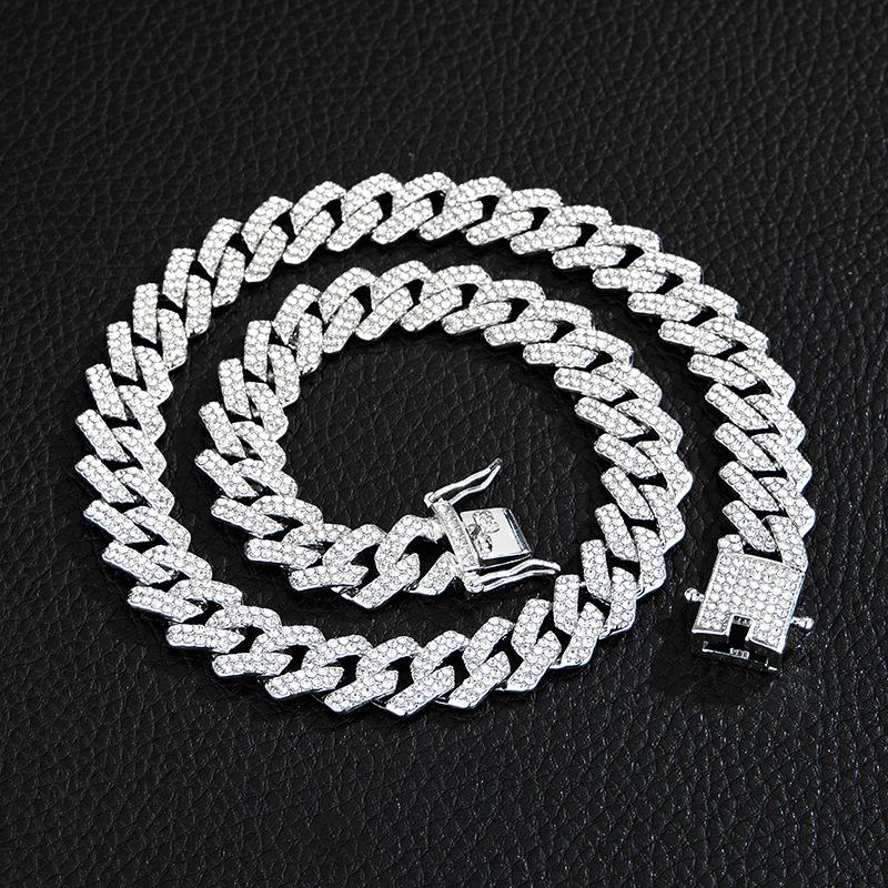 European American Hip Hop Cuban Chain Butterfly Necklace with Diamonds - Women's Trendy Style