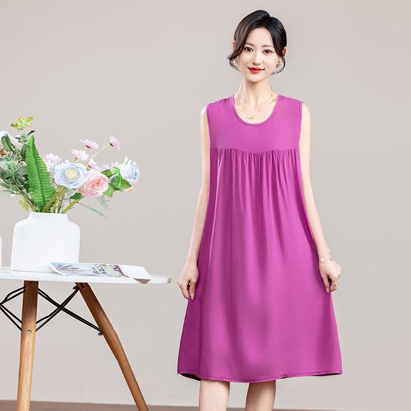 Womens Comfortable Night Dress Cotton Silk