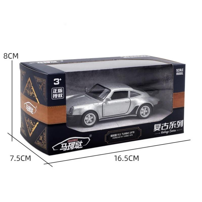 1/36 Scale Porsche 911 Turbo Toy Car Model Alloy Diecast Retro Racing with Pull Back Scale Model for Boy Gift Collection