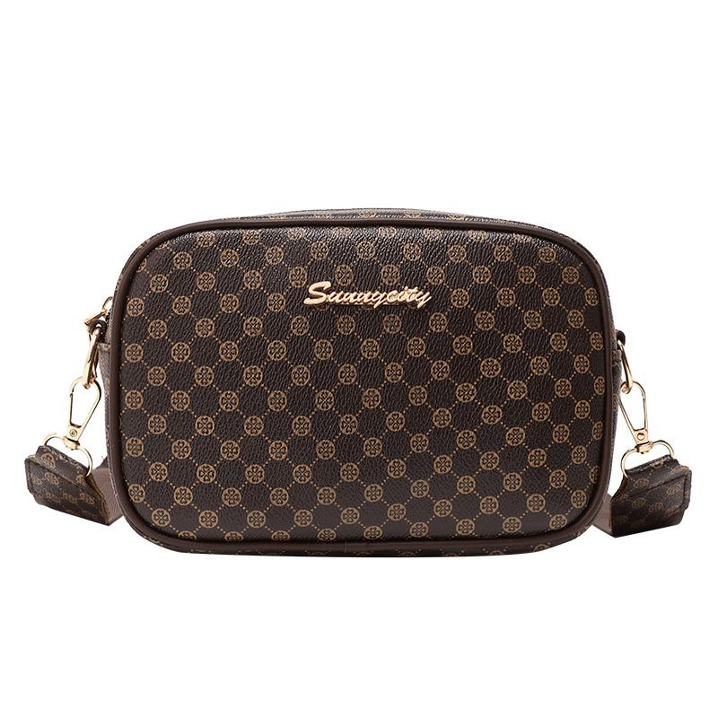 Retro Umhängetasche für Handy, klassische kleine quadratische Tasche, eleganter breiter Schultergurt, kombiniert mit Mini-Münzbörse, neu