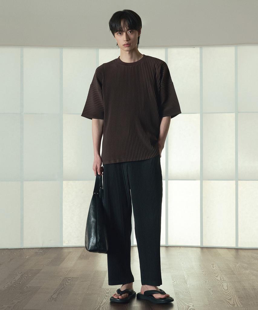 Tienjiti Yoyogi Pleats Tapered-Fit Pants (Black) Tnpa6E114Bk