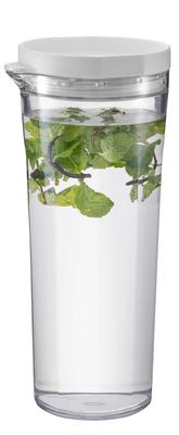 Gefriertopf JUSIO, praktisches Fassungsvermögen 1100 ml, weißes Tritan, bruchfest, für heißes Wasser, spülmaschinenfest, Kaltwasserflasche, hergestellt in Japan, FPJ-11-W