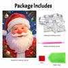Frameless Pearl Bead Art Kit Santa Claus DIY Shiny Canvas Painting Creative Gift for Craft Lovers Home Wall Decor
