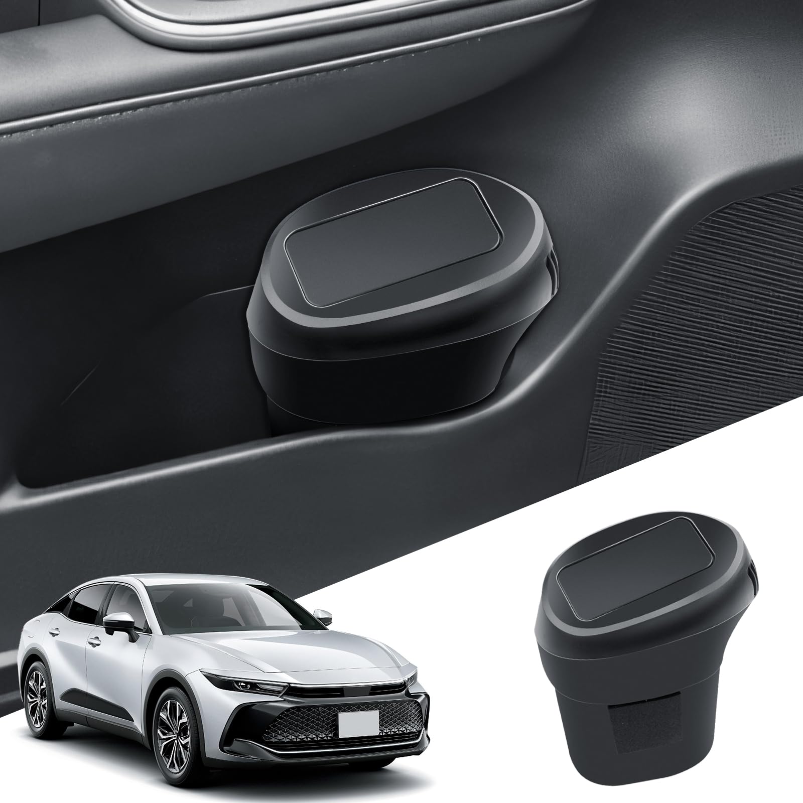 

ECOZEN Passenger Side Trash Can for Toyota Crown Crossover 16th Model Car Fits New Crown and Crown Sport ABS (35 Series, Generation), TZSH35/AZSH35, чёрный