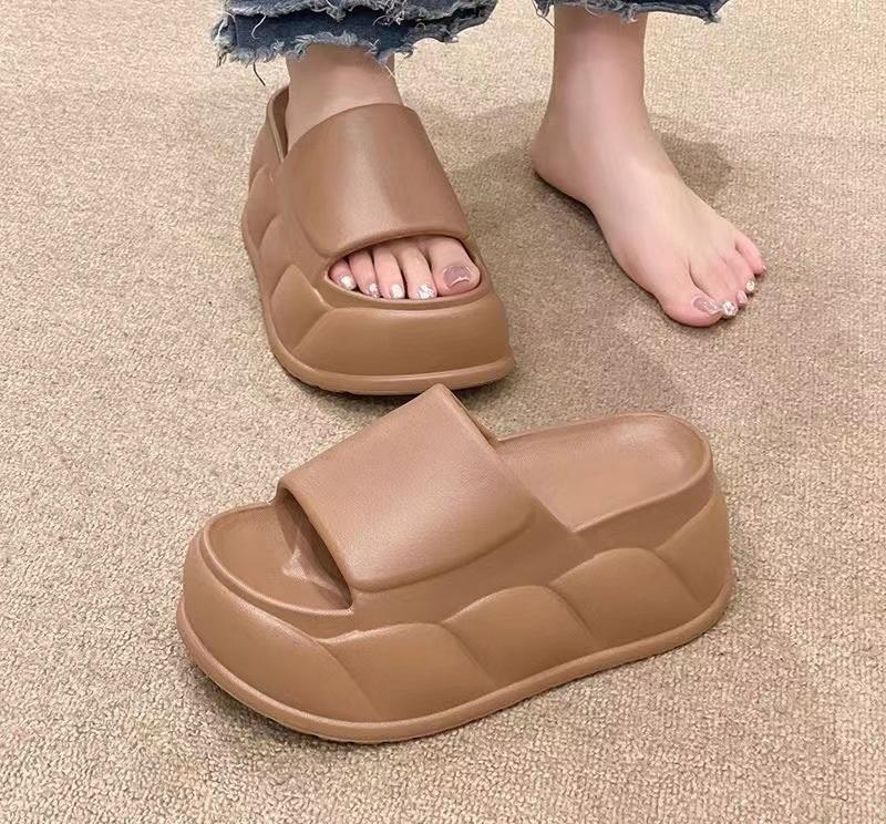 8 cm Super high heel slippers new women's clogs for summer platform elevated shoes woman outdoor slides chunky open toe slippers