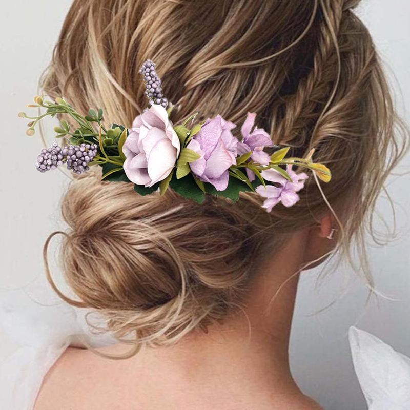 1Pc Hairpin Aesthetic Beauty Hair Accessories Bohemia Flower Fashion Wedding Bride Hair Comb