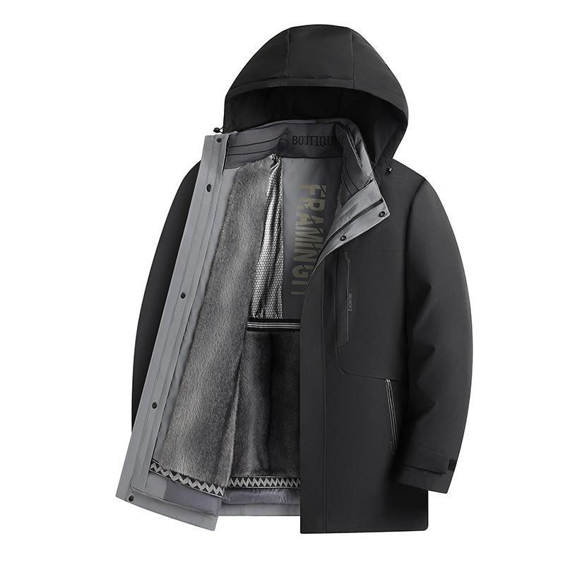 Men's High-End Winter Business Casual Down Jacket with Detachable Goose Down Liner - Middle-aged Dad's Style.