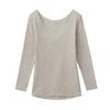 Gunze HOTMAGIC MH7846P Long Sleeve Cotton Fleece Gray Motif Women's Innerwear, Blend, Lining, Moisture-Wicking, Heat-Generating,