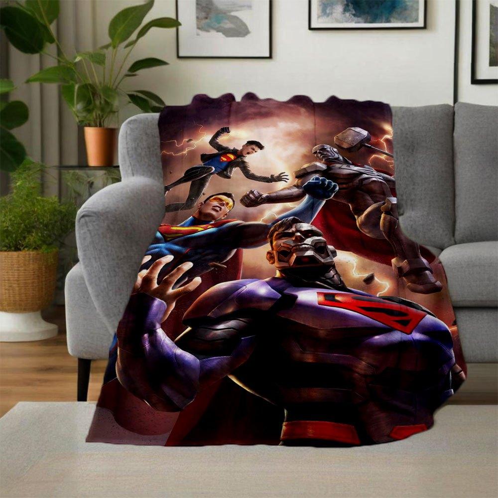 DC Comics Superheroes: Superman, Batman, Gift Blanket Flannel Throw Blanket for Sofa, Bed, Travel, Camping, Office, Couch, Chair
