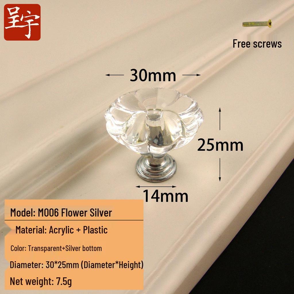 Crystal Clear Acrylic Knob: Single Hole Diamond Design for Pot Lids, Wardrobes, and Drawers