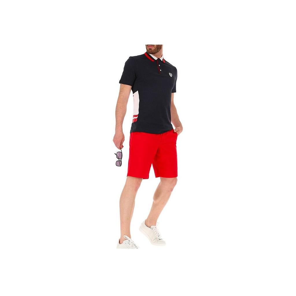 Emporio Armani Solid Color Straight Leg Button Casual Shorts Men Shorts Red 3GPS12-N71Z-1450