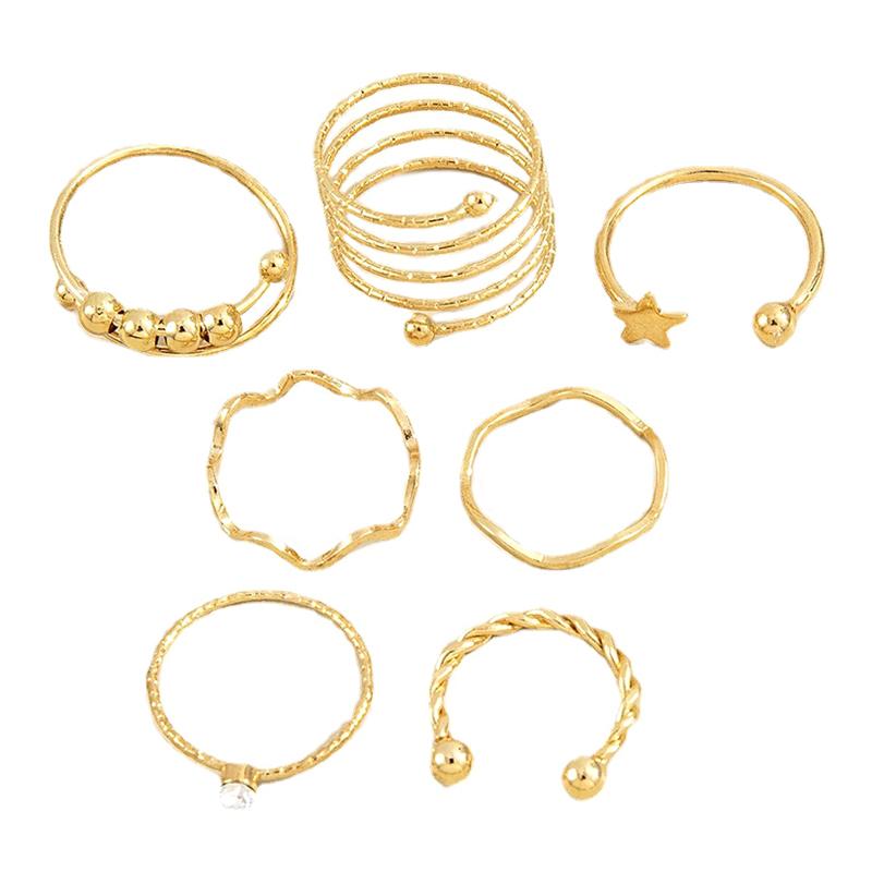 7Pcs/Set Bohemian Open Adjustable Ring Set Luxury Rings For Women Jewelry Ring Set Birthday Anniversary Gift
