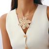 SHIXIN 4 Styles New Trendy Flower Pendant Necklace for Women Exaggerated Smooth Torques Choker Necklace Party Neck Jewelry Gift