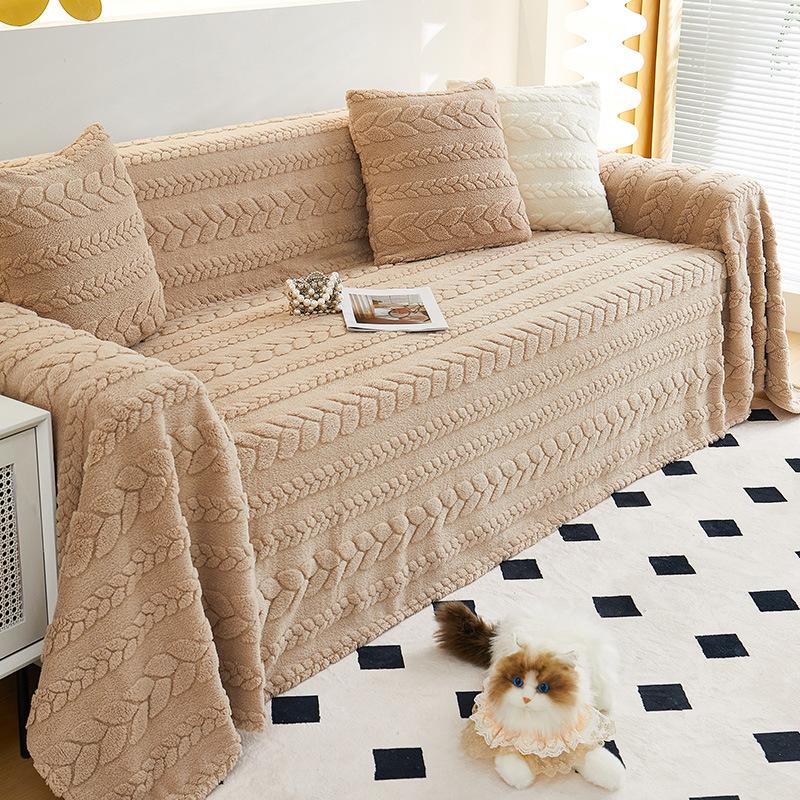 Sofatuch Ins Style Creme Style Winter Bequemer Baumwollsamt Verdickter Sofabezug Vollbezug Stoff Rutschfester Sofabezug