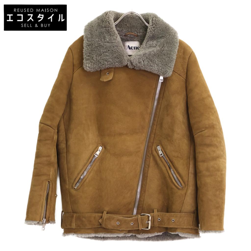 ACNE STUDIOS 12AW velocite Mouton Rider's Jacket Jacket 34 BrownUsed