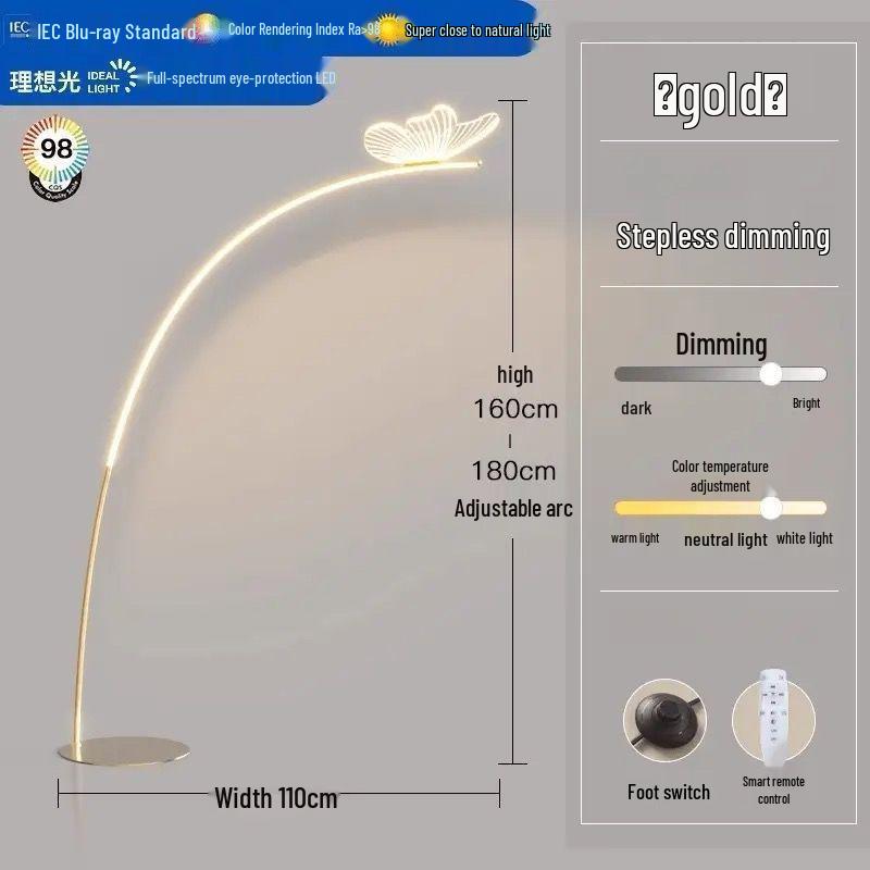 Minimalist Butterfly Floor Lamp: Designer Living Room Piano Light, Eye-Care Bedroom Ambiance, Creative Bedside Feature