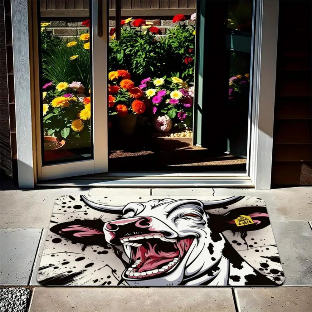 Farm Animal Cow Pig Horse Highland Cattle Print Doormat Entryway Front Hall Indoor Hallway Home Decor Welcome Letter Farm Mat
