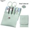 Stainless Steel Manicure Set with Nail Clippers, File, and Tools In Zipper Bag.