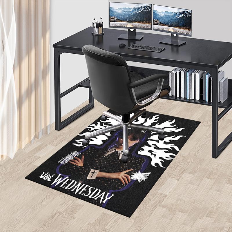 1pc Tim Burtons Wednesday Carpet for Playroom Bedroom Living Room Sofa Home Decor,kids Game Area Rug Non-slip Floor Mat Y82673