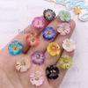 14/18mm Resin Colorful Flower Christmas Decor 1 Hole Pendant Flatback Rhinestone Art Applique DIY Wedding Charm Scrapbook Crafts