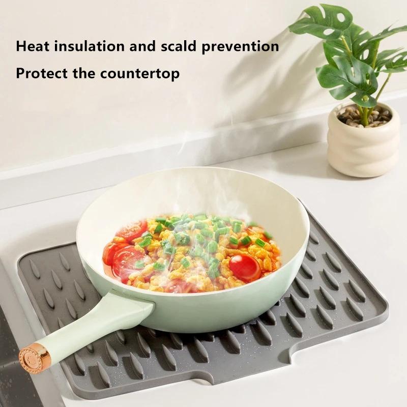 Silicone Kitchen Mat Shock Absorption Non Slip For Food Prep And Dish Drying