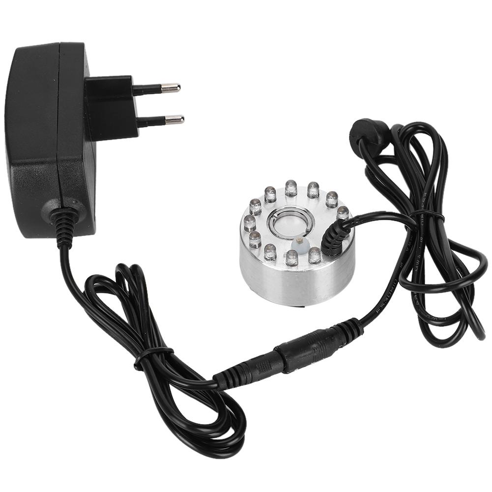   Water Fountain Ornament Mist Fog Maker Atomizer with 12 Lights Landscape Decoration