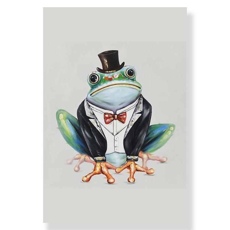 Cute Frog Graffiti Art Canvas Paintings Abstract Animals Posters and Prints on Canvas Wall Art Picture for Living Room Decor