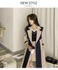 2026 British-Style Women's Windbreaker: Korean Suit Collar, Color-Block Belted Jacket