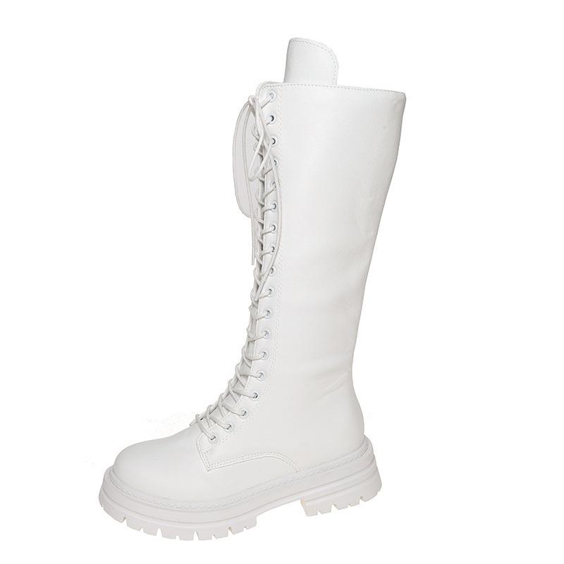 Autumn Winter Thick Heel Knight Boots Women Over Knee High Tube Long Motorcycle Boots New Versatile Square Head Buckle Style