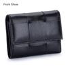 2024 Woven Genuine Leather Women Wallets Bifold Short Purse High Quality Lambskin Billfolds For Ladies Card Holders