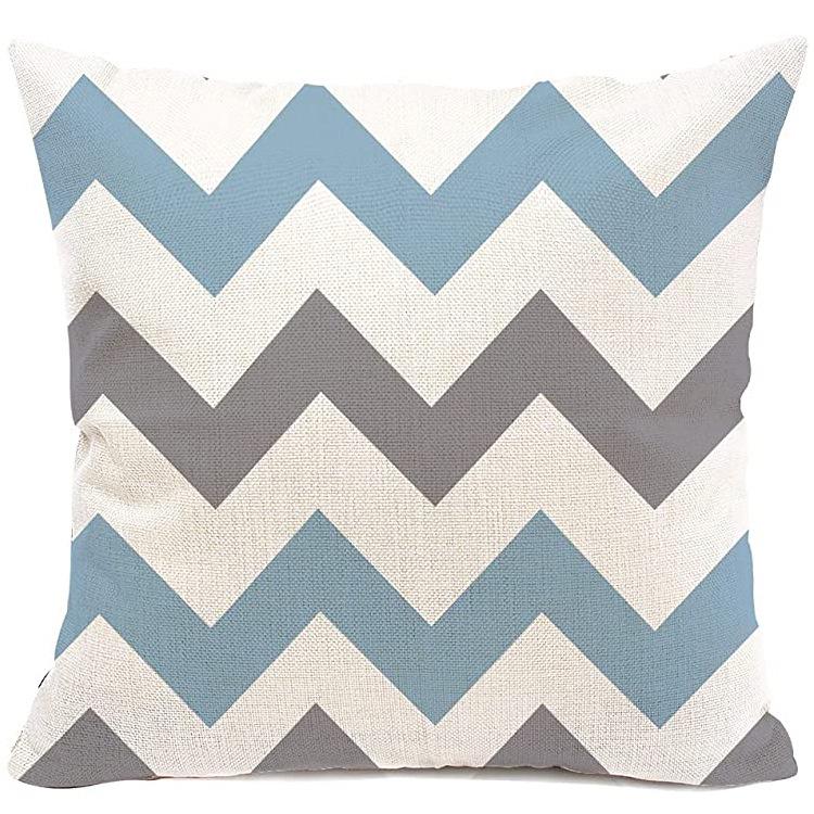 Striped Pillowcase Home Decoration Linen Pillow Cushion Waist Mat Sofa Pillowcase Geometric Abstract
