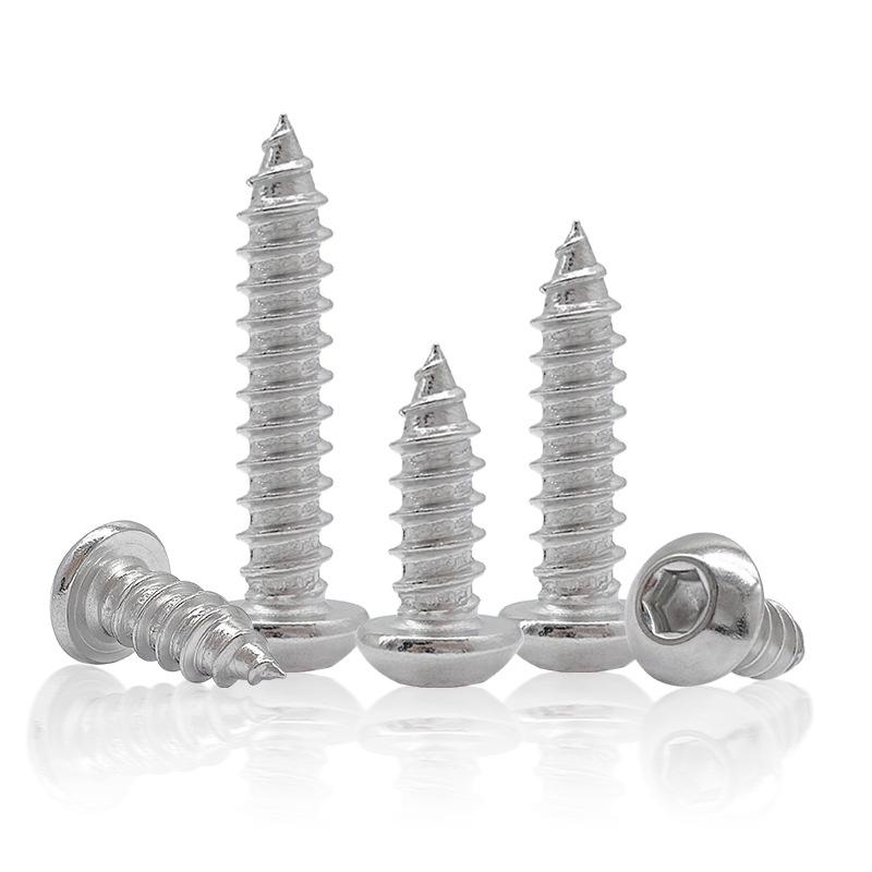 304 Stainless Steel Pan Head Hex Self-Tapping Screws M2-M10 ST5X10 (20 pcs)