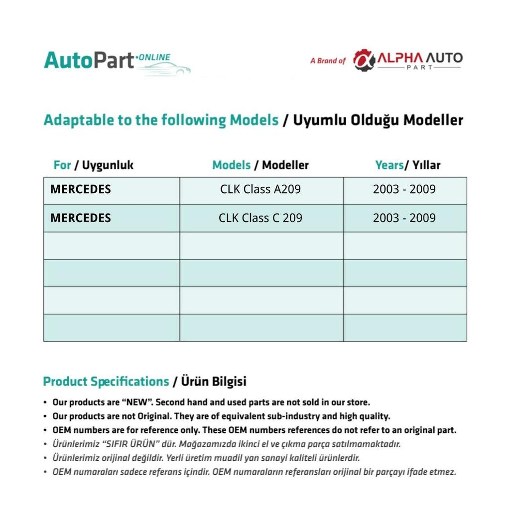 Sada na opravu skla zadních dveří-pravá-levá-SET pro Mercedes CLK třídy A209,C209
