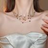 Layered Zirconia Crystal Necklace - Elegant, Shiny, Versatile Clavicle Chain
