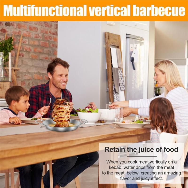 

Good-Stainless Steel Stand Vertical Skewer Grill Removable Spikes Brazilian BBQ Skewer Reusable Grill Skewer