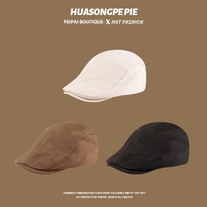 Retro Forward Hat Female Art Leisure Painter Hat Student British Style Newspaper Boy Hat Beret Male