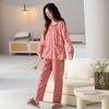 Pajamas Women's Spring and Autumn Woven Cotton Gauze Long-sleeved Small Floral 1011 New Pure Cotton Autumn Thin Loungewear
